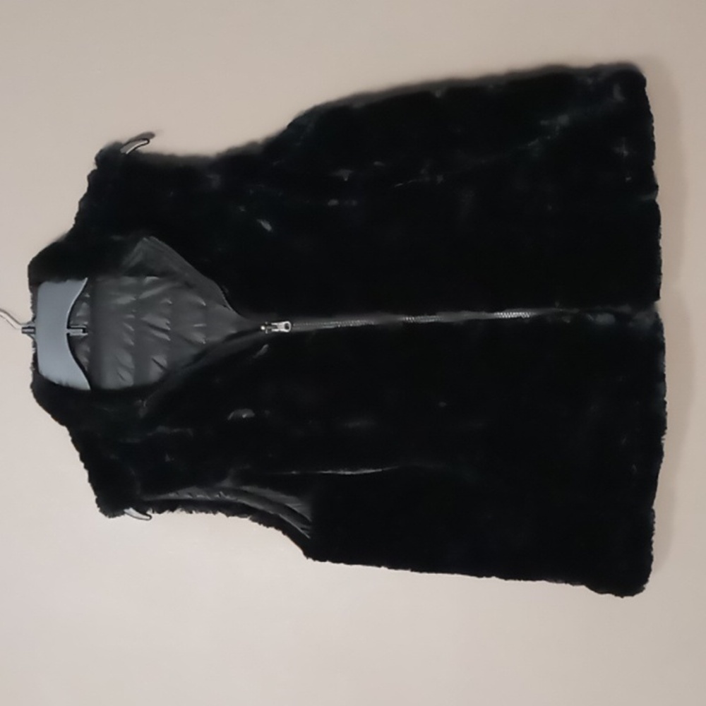 Nicole Miller Black Reversible Puffer Vest w Faux Fur and Puffer Options Size L
